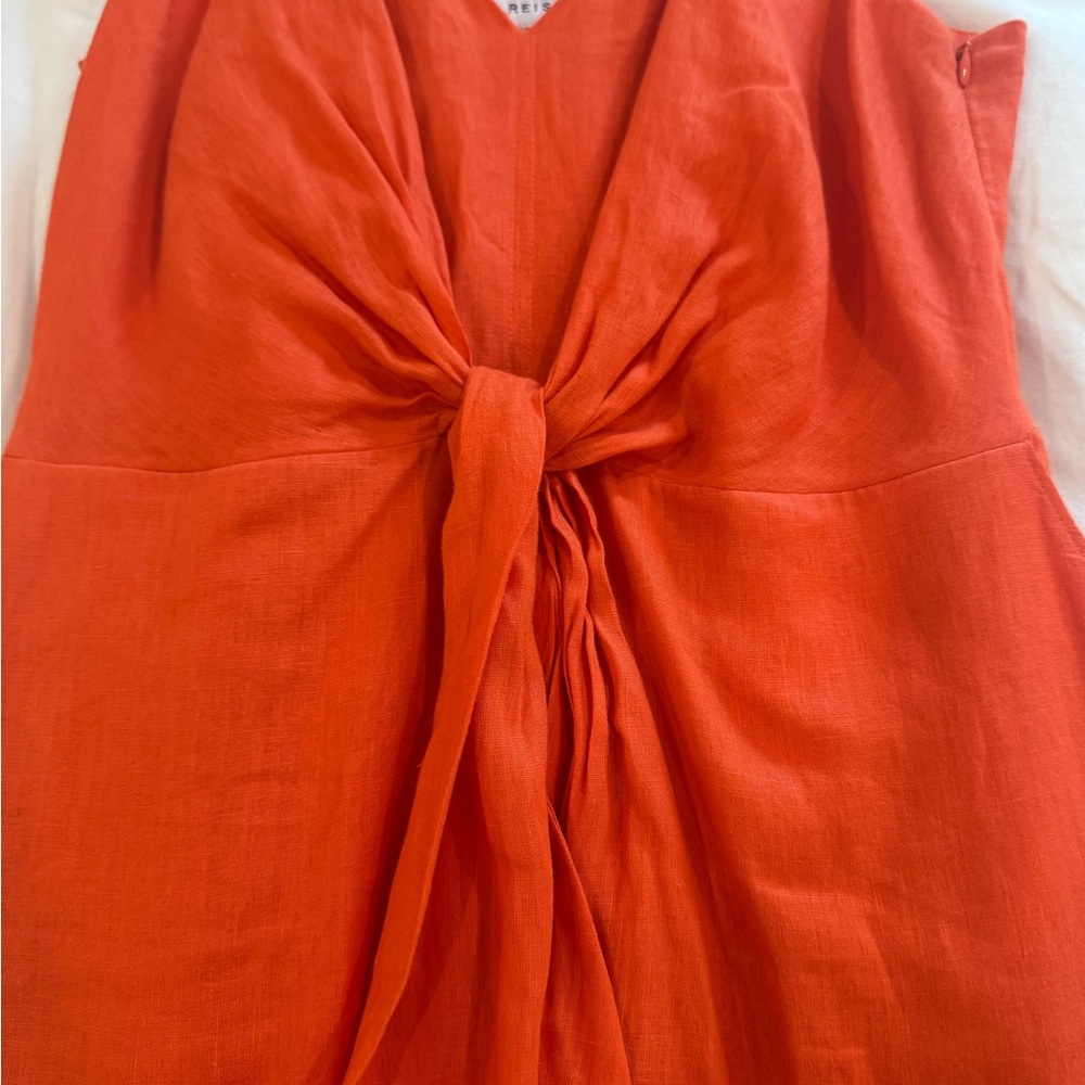 Elegant Orange Midi Dress - Picture 8 of 8